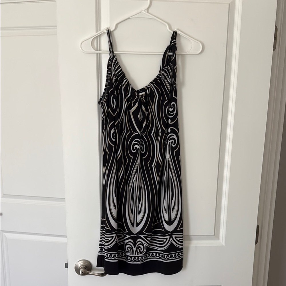 White House Black Market Black and White Swirl Mini Dress